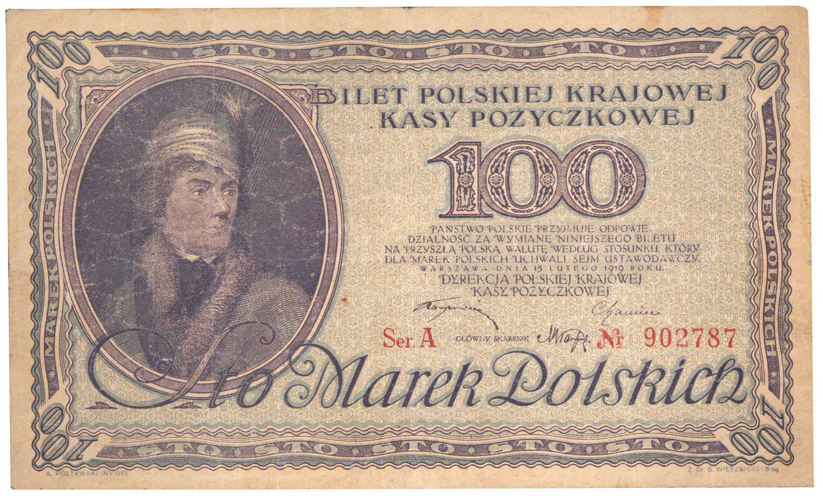 100 marek polskich 1919 seria